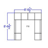 8 pcs. Living Room Set, 25-1-4" to 102-1-2" x 27", Upholstery Color: Black  ZB-803-710-SET-BK-GG