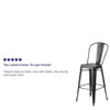 Distressed Black Metal Stool, Seat Height Range: 30"  ET-3534-30-BK-GG