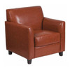 Contemporary Chair, 30-1/2 in W 29" L 31-1/2" H, Flared, Leather Seat