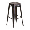 30" High Backless Distressed Copper Metal Barstool