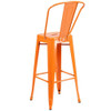 30" High Orange Metal Indoor-Outdoor Barstool  CH-31320-30GB-OR-GG