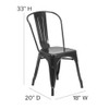 Contemporary Chair, Black Back, 18 in W 20" L 33" H  CH-31230-BK-GG
