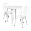 Round 30" W, 30" L, 29.5" H, Metal Top, White