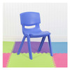 Blue Plastic Stackable School Chair with 15.5" Seat Height, PK5