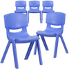 Blue Plastic Stackable School Chair with 15.5" Seat Height, PK5  5-YU-YCX-005-BLUE-GG