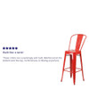 4 " High Red Metal Indoor-Outdoor Barstool, PK4  4-CH-31320-30GB-RED-GG