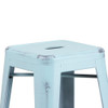 30"H Backless Distressed Green-Blue Barstool, PK4  4-ET-BT3503-30-DB-GG