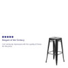 4PK 30" High Backless Black Square Metal Barstool  4-CH-31320-30-BK-GG