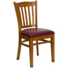 Flash Furniture Cherry Wood Chair-Burg Vinyl,PK2 2-XU-DGW0008VRT-CHY-BURV-GG
