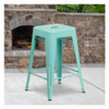 4PK 24"H Backless Mint Green Counter Height Stool