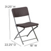 Flash Furniture Brown Rattan Plastic Chair,PK2 2-DAD-YCZ-61-GG