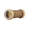 Sharkbite Push-Fit Coupling Fitting, 1 in Tube Size, Brass, Brass UIP3020