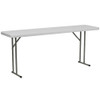 Rectangle Fold Training Table,Wht,18X72, 18" W, 72" L, 29" H, Plastic Top, White  DAD-YCZ-180-GW-GG