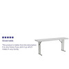 Rectangle Fold Training Table,Wht,18X72, 18" W, 72" L, 29" H, Plastic Top, White  DAD-YCZ-180-GW-GG