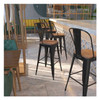 Flash Furniture Metal Barstool,30",Black CH-31320-30GB-BK-WD-GG