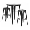 Square 27.75" W, 27.75" L, 40" H, Metal, Black
