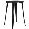 Round Black Metal Bar Set,30RD, 30" W, 30" L, 41" H, Metal, Black  CH-51090BH-4-30SQST-BK-GG