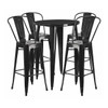 Round Black Metal Bar Set,30RD, 30" W, 30" L, 41" H, Metal, Black
