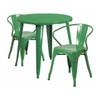 Flash Furniture Green Metal Set,30RD CH-51090TH-2-18ARM-GN-GG