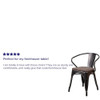 Black-Antique Gold Metal Chair with Wood Seat and Arms,PK4  4-CH-31270-BQ-WD-GG