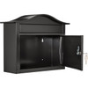 Architectural Mailboxes Saratoga Medium Steel Black Locking Wall Mount Mailbox 2550B-10 240935