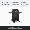 Broil King Gem 310 3-Burner Black 24,000 BTU LP Gas Grill 814954 892046