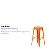 30" High No Back Orange Metal Barstool Square Seat  CH-31320-30-OR-GG