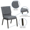 Flash Furniture Fabric Church Chair,Gray XU-CH-60096-BEIJING-GY-GG