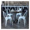 Distressed Green-Blue Metal Indoor-Outdoor Stackable Chair,PK4