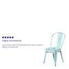 Distressed Green-Blue Metal Indoor-Outdoor Stackable Chair,PK4  4-ET-3534-DB-GG