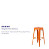 4PK 30"H No Back Orange Metal Barstool Square Seat  4-CH-31320-30-OR-GG