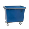 Poly Cube Truck with Air Cushion Bumper and Steel Base, 12 Bushel, Blue