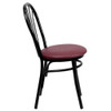 Hercules Dining Chair, Black Back, 16 in W 20" L 34-1-2" H  XU-698B-BGV-GG