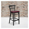 Flash Furniture Black Ladder Stool-Burg Seat,PK2 2-XU-DG6R9BLAD-BAR-BURV-GG