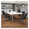 HERCULES Series Heavy Duty Black Vinyl Stack Chair with Arms,PK4