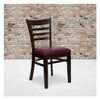 Flash Furniture Walnut Wood Chair-Burg Vinyl,PK2 2-XU-DGW0005LAD-WAL-BURV-GG