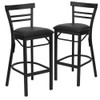 Flash Furniture Black Ladder Stool-Black Seat,PK2 2-XU-DG6R9BLAD-BAR-BLKV-GG