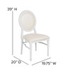 Flash Furniture White Round Back Dining Chair,PK2 2-LE-W-W-MON-GG