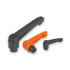 Adjustable Handle Size: 2 M08, Plastic Black RAL 7021, Comp: Stainless Steel