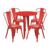 Round 30" W, 30" L, 29.5" H, Metal Top, Red