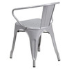 Flash Furniture Silver Metal Indoor-Outdoor Chair with Arms,PK4 4-CH-31270-SIL-GG