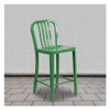 2 " High Green Metal Counter Height Stool, PK2