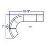 5 pcs. Living Room Set, 25-1-4" to 89-1-2" x 27", Upholstery Color: White  ZB-803-470-SET-WH-GG