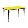 Rectangle Activity Table, Chrome, Laminate, Particleboard, Steel, Yellow