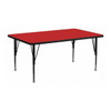 Flash Furniture Rectangle Activity Table, Laminate, Red XU-A2460-REC-RED-H-P-GG