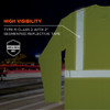 Ergodyne Hi-Vis Long Sleeve Cooling Sun Shirt, Polyester-Spandex, Lime, M 6688