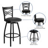 Flash Furniture Swivel Batstool,X Back,Black Seat XU-6F8B-XSWVL-BLKV-GG
