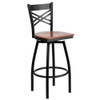 Flash Furniture Swivel Batstool,X Back,Cherry Seat XU-6F8B-XSWVL-CHYW-GG