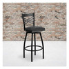Flash Furniture Black X Swivel Stool-Blk Seat,PK2 2-XU-6F8B-XSWVL-BLKV-GG