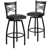 Flash Furniture Black X Swivel Stool-Blk Seat,PK2 2-XU-6F8B-XSWVL-BLKV-GG
